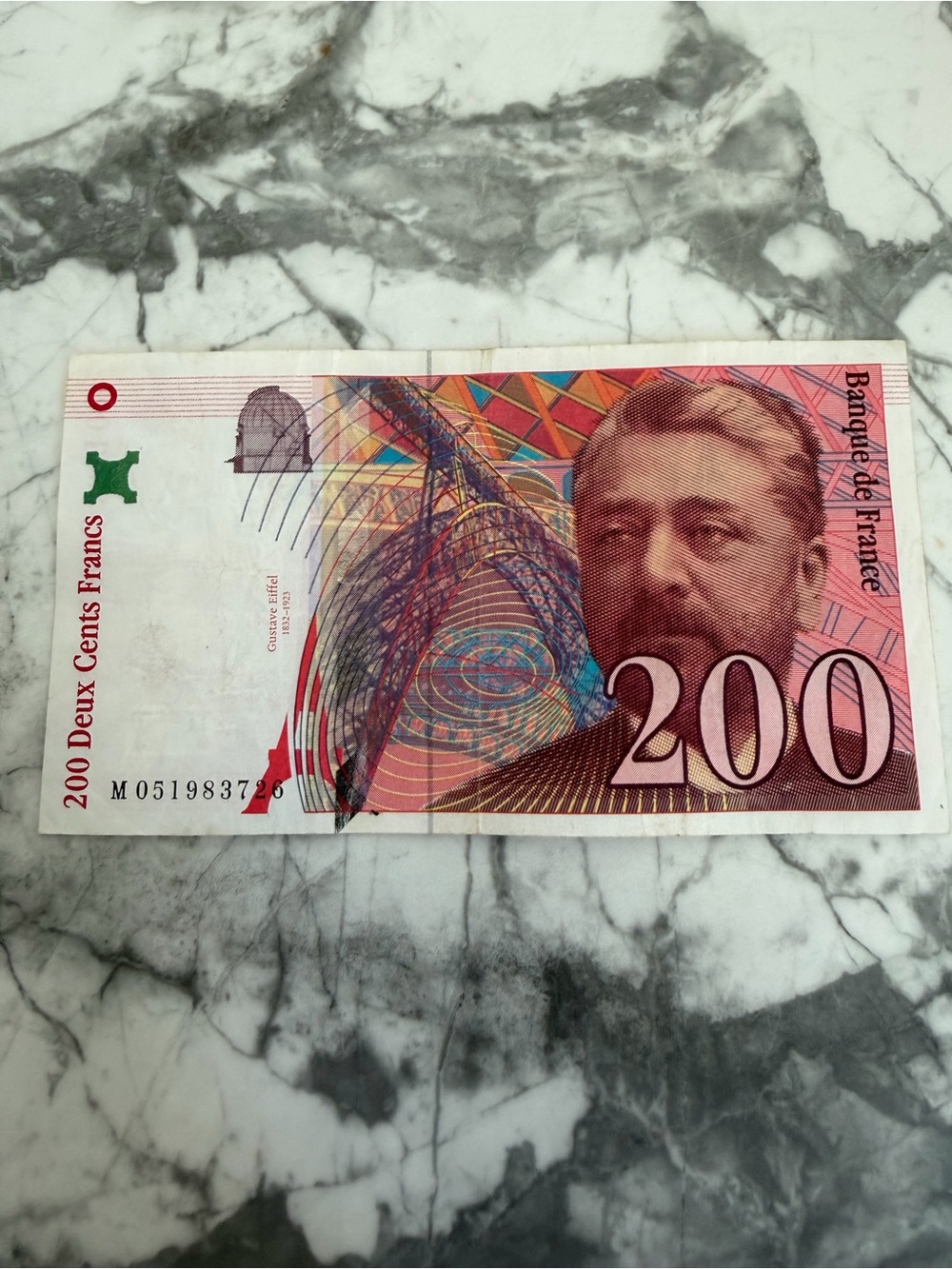 French 200 Francs Banknote, Eiffel, 1997